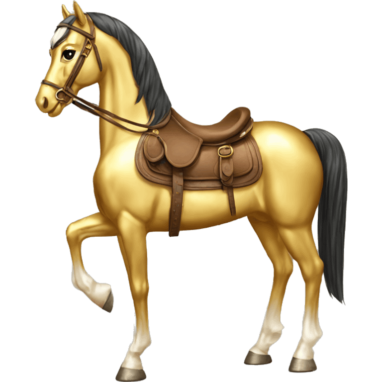 Gilded saddle vintage horse emoji