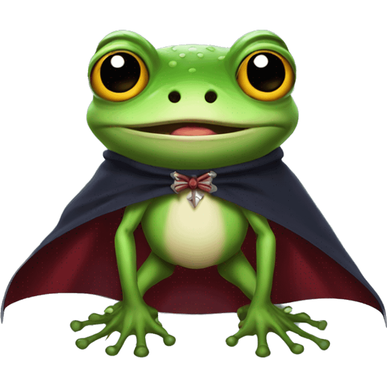 vampire frog with cape and fangs emoji