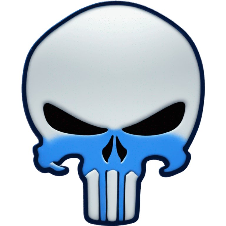 logo of the punisher colored in blue emoji