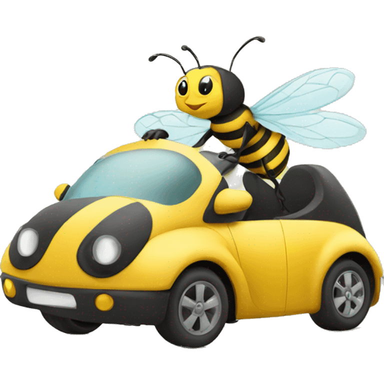 bee driving a car  emoji