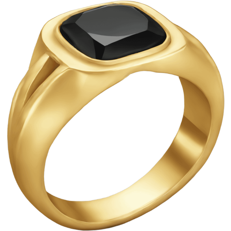 gold ring with black gem emoji