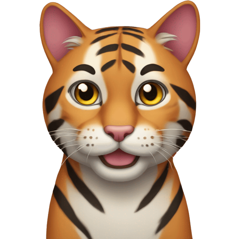 A tiger colored cat emoji