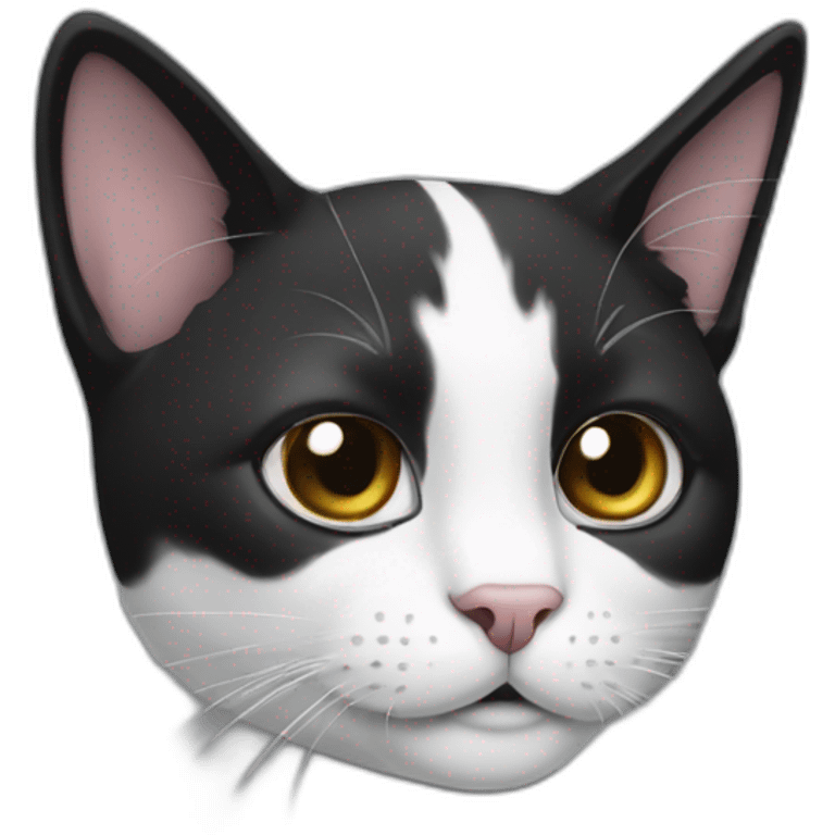 Black and white strep cat emoji