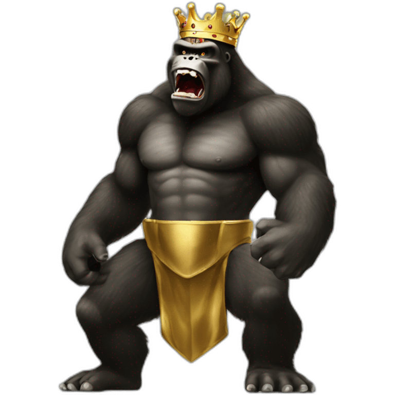 Kingkong with crown gold emoji