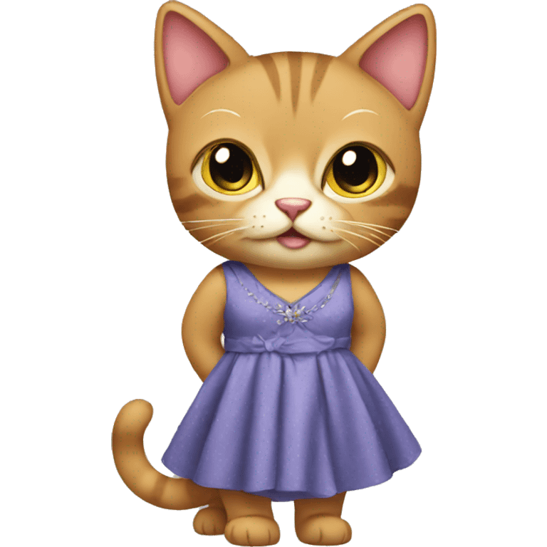 Cat wearing dress emoji