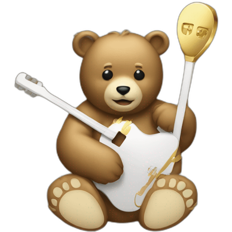 bear with gold pick emoji