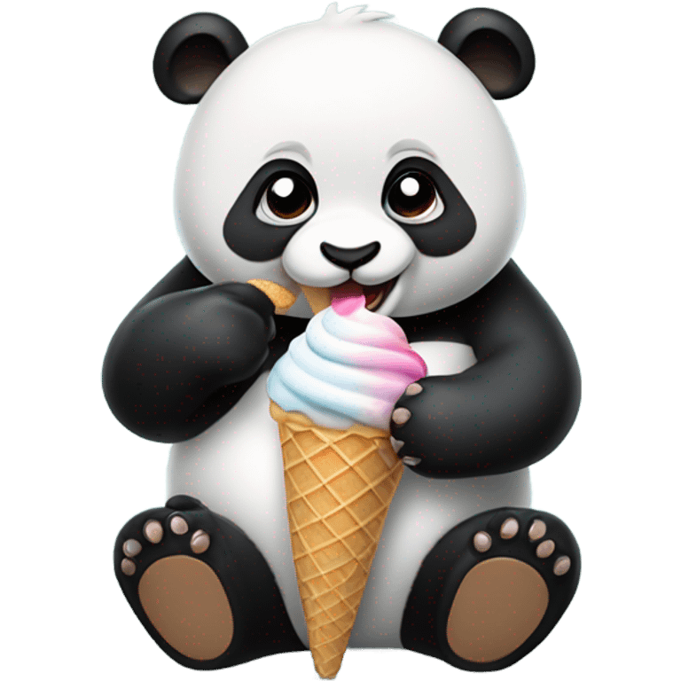 Panda eating ice cream emoji