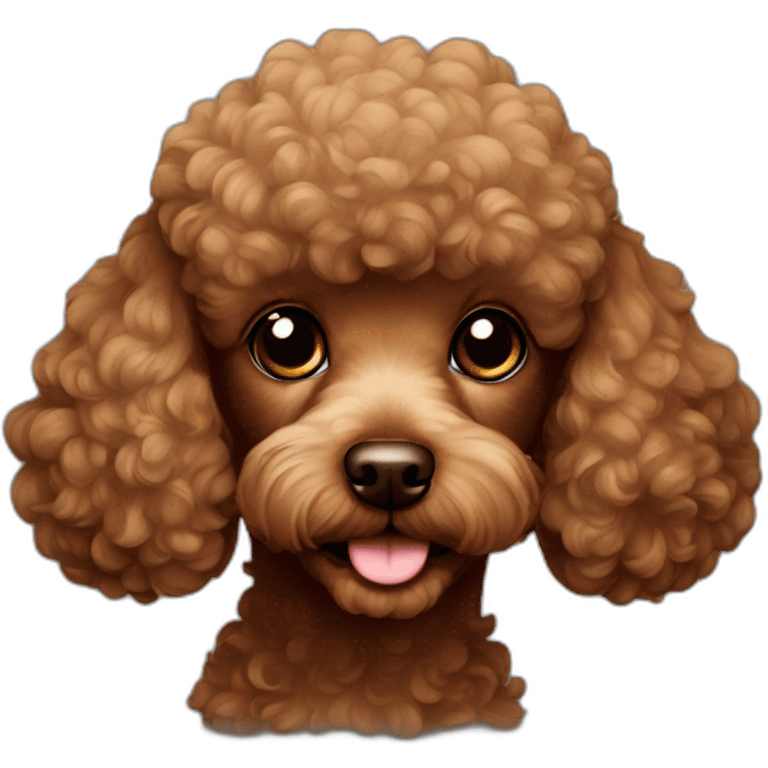 brown toy poodle head emoji