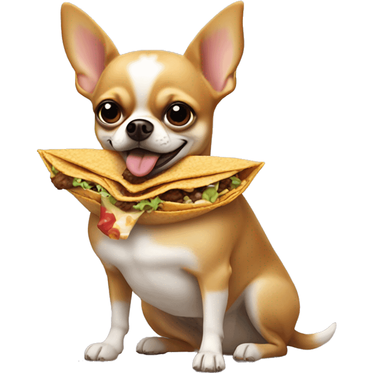 Fat Chihuahua eating Taco Bell fat thick emoji