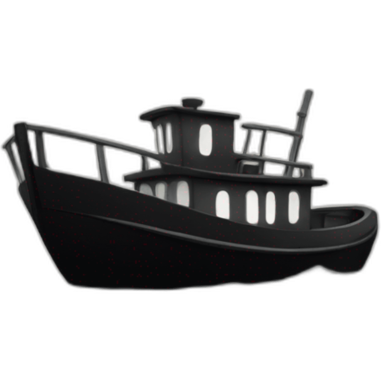 Noir sur un bateau emoji