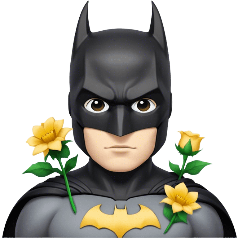 Batman and flowers emoji