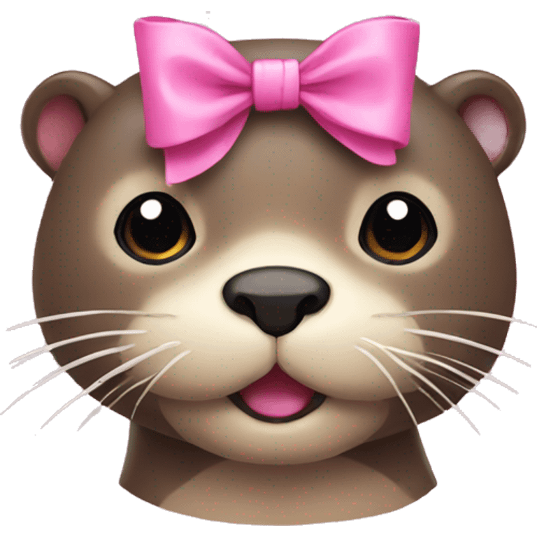 otter with pink bow emoji