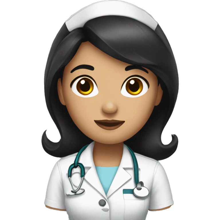 pretty nurse with black hair  emoji