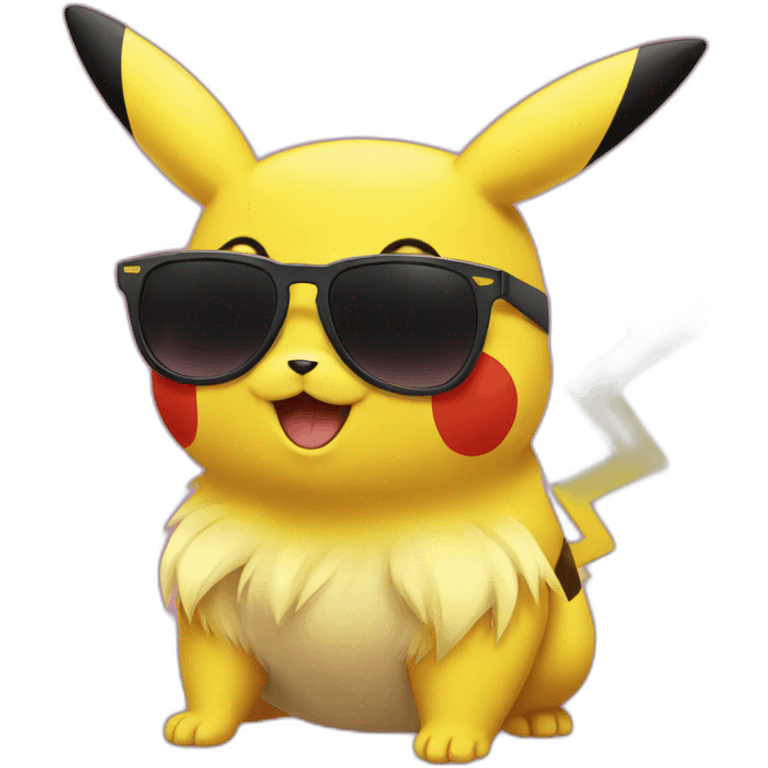 Pikachu with sunglasses emoji