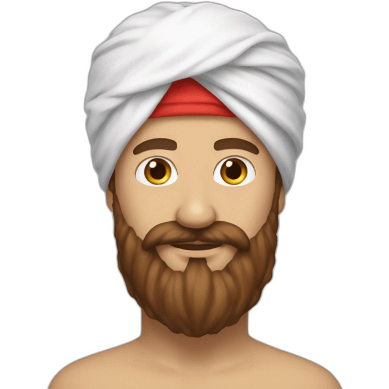 red white turban and brown beard white male emoji