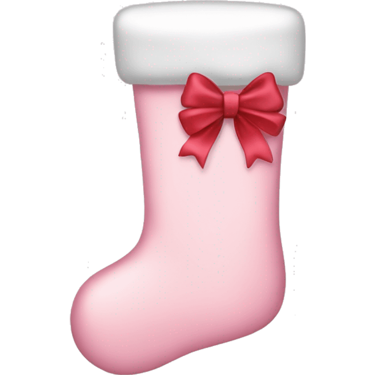  light pink Christmas stocking with bow emoji