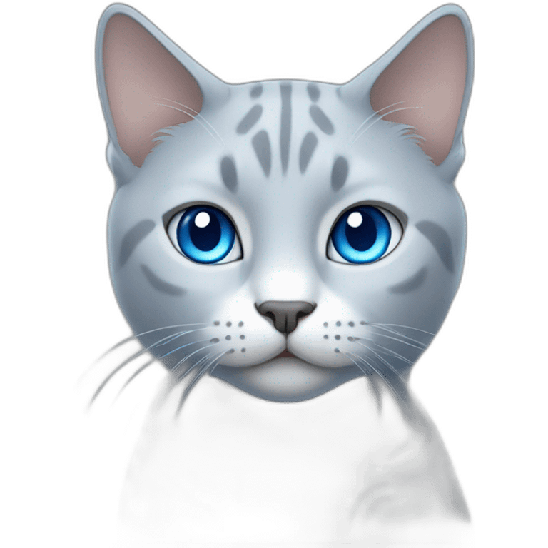 light gray cat with blue eyes emoji