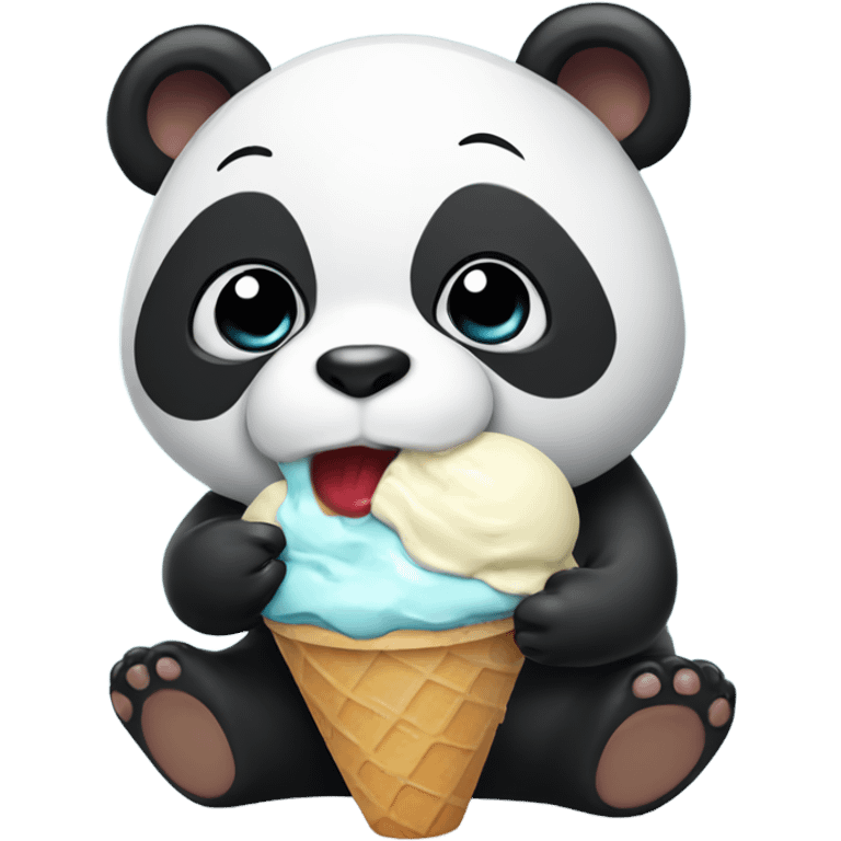 Panda eating ice cream emoji