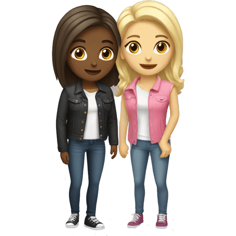 brunette and blonde lesbian cute couple emoji