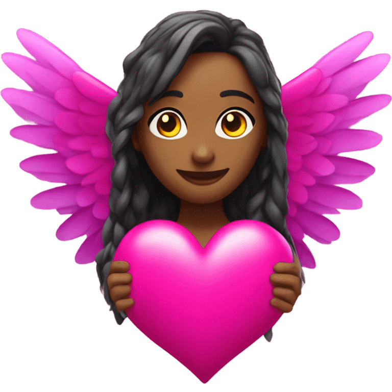 Hot Pink Heart with wings  emoji