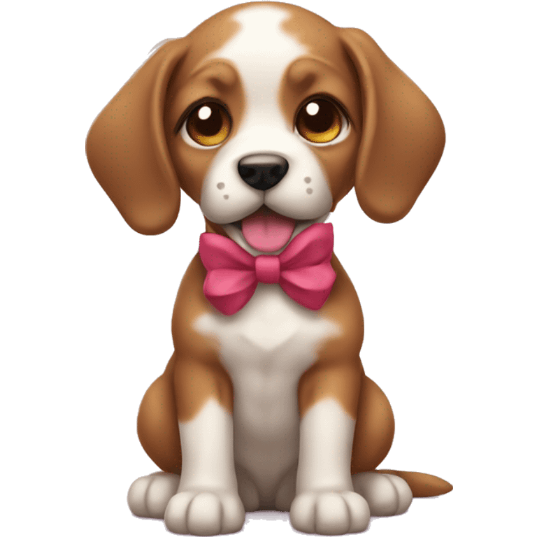 Puppy with bow emoji