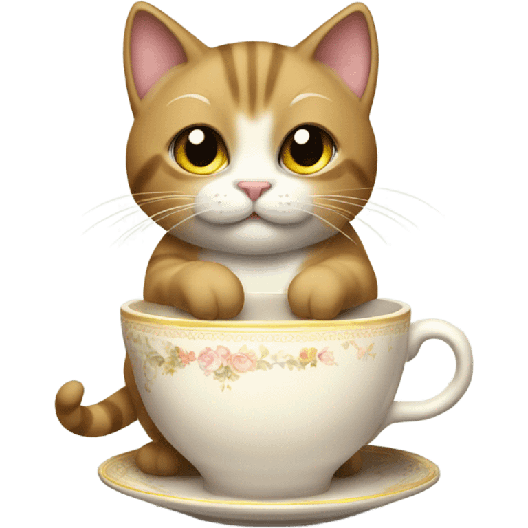 Cat drinking tea emoji