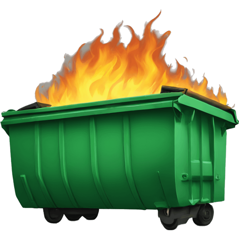 green dumpster on fire emoji