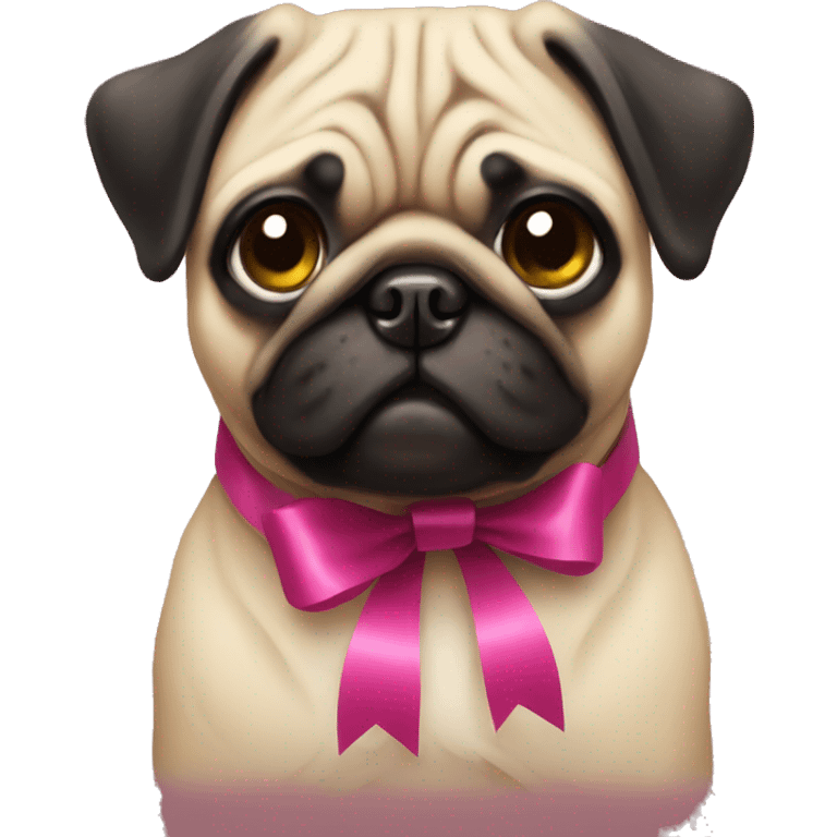 Pug with ribbon  emoji