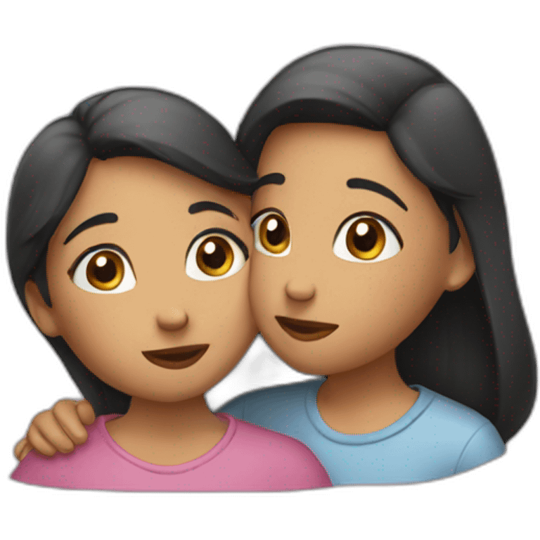 two girls kissing emoji