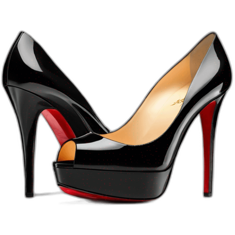 Louboutin Black patent Leather Lady Peep Toe Platform emoji