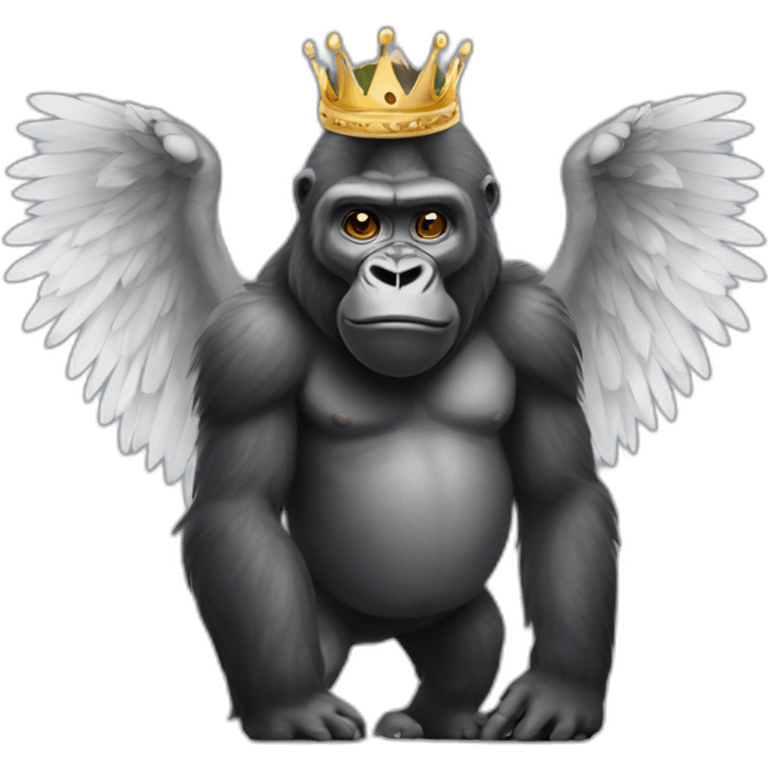 Gorilla with angel wings and a crown emoji