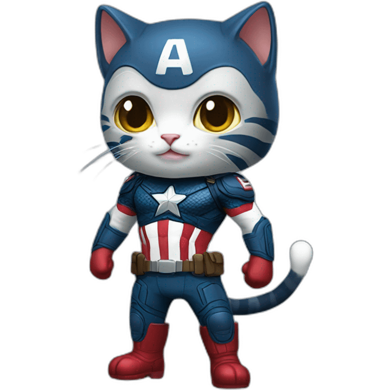 cat in captain america suit full body emoji