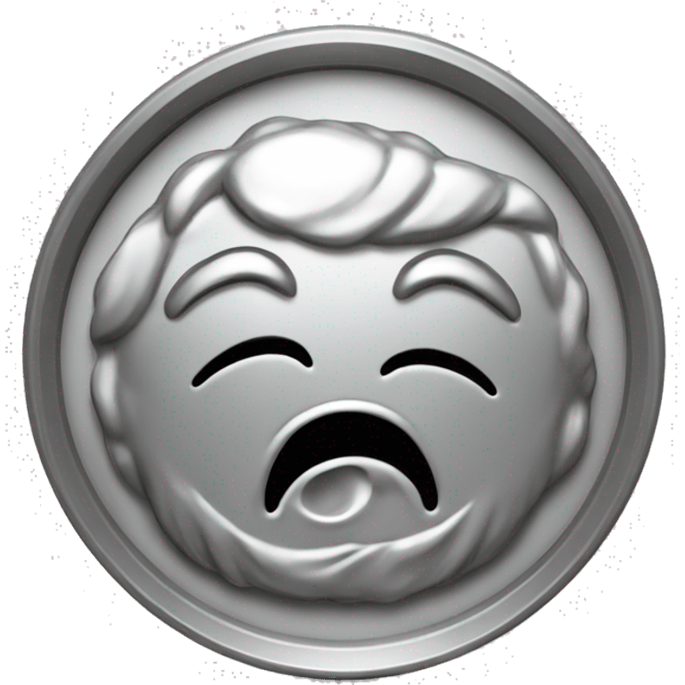 silver coin of poop emoji engraved emoji