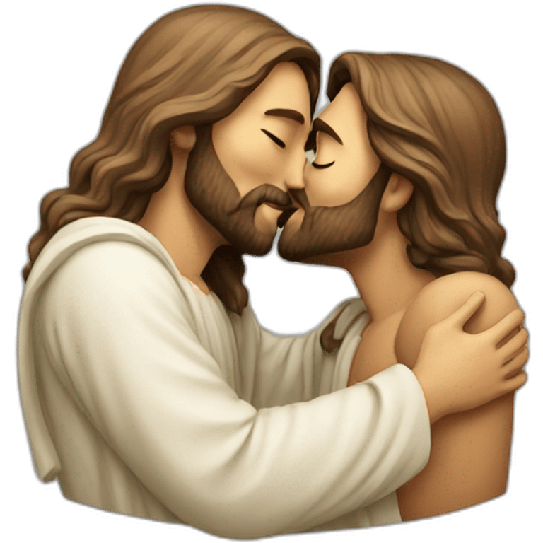 Kissing jesus emoji