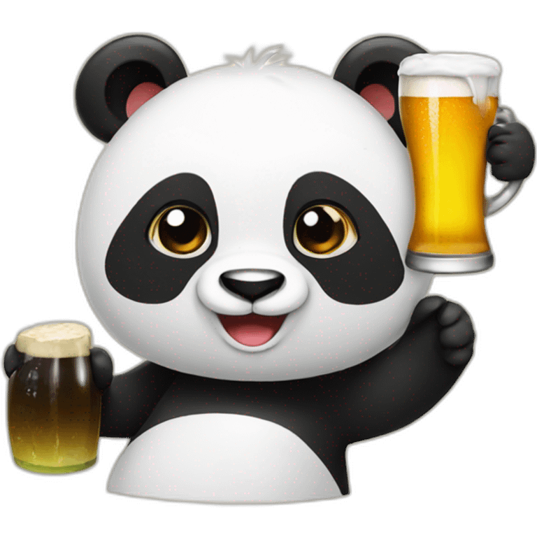 Panda with beer  emoji