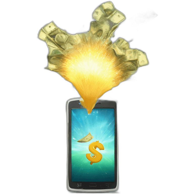 money exploding out of phone emoji