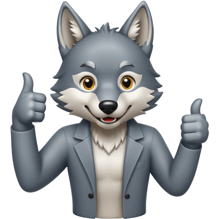 Wolf giving thumbs up emoji