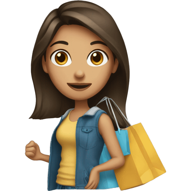 Brunette shopping emoji