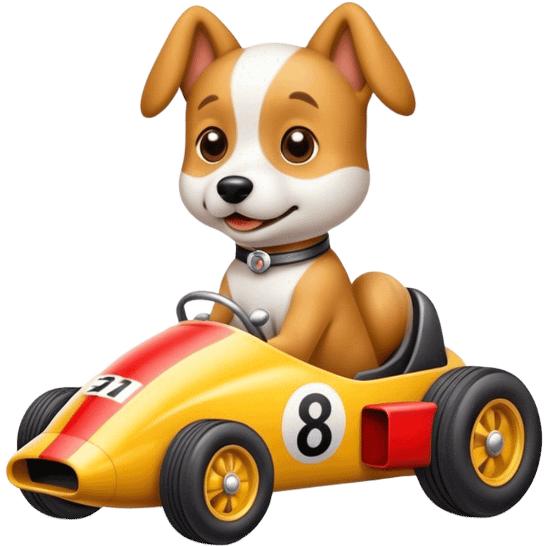 Dog in a race car emoji