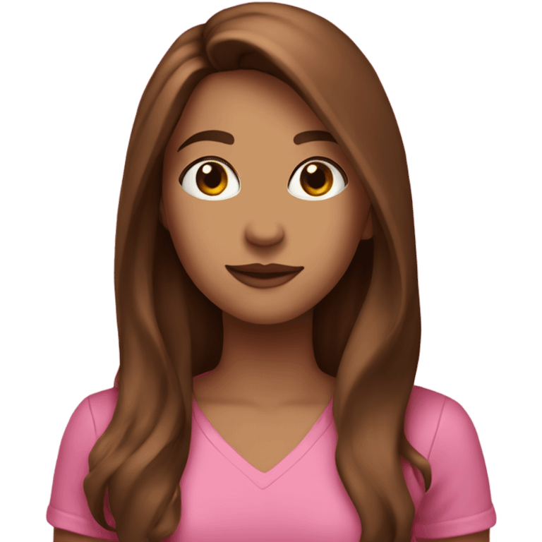 Long brown hair pink outfit  emoji