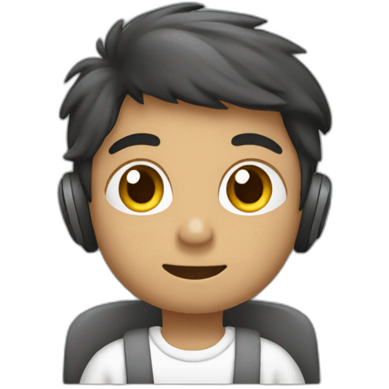 niño usando computadora emoji