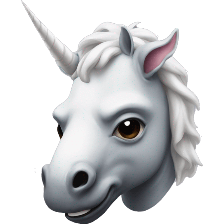 Unicorn wearing rhino mask emoji