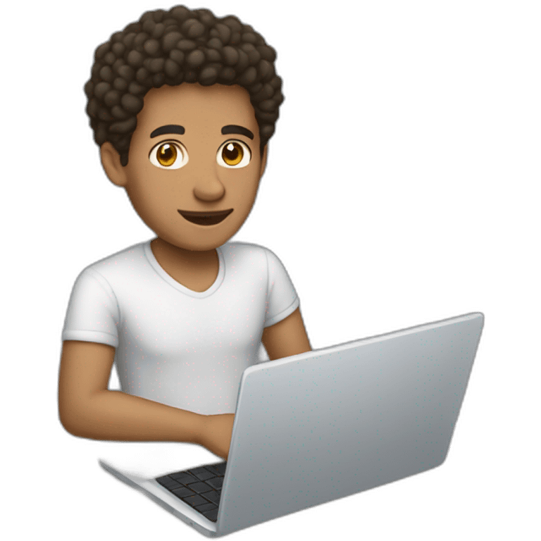 lightskin man working on a laptop emoji