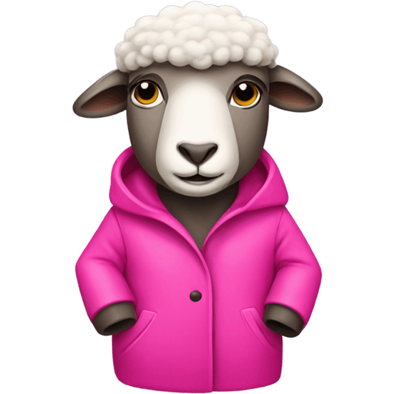 Sheep wearing pink coat emoji