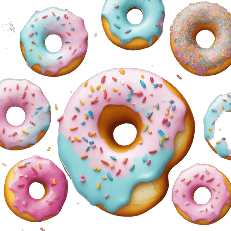 donut with light blue glaze and colorful sprinkles emoji