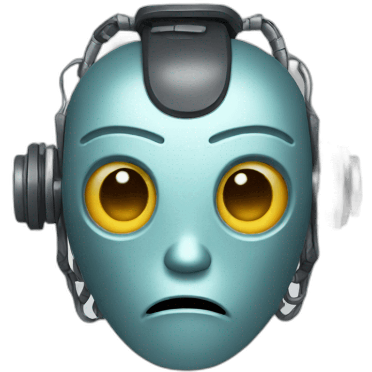 A crying robot emoji