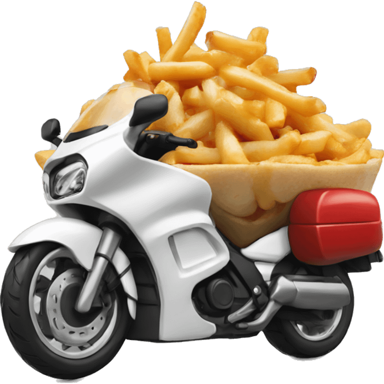 Poutine sur une moto  emoji