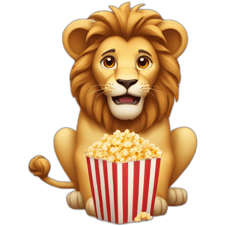 Lion with popcorn emoji