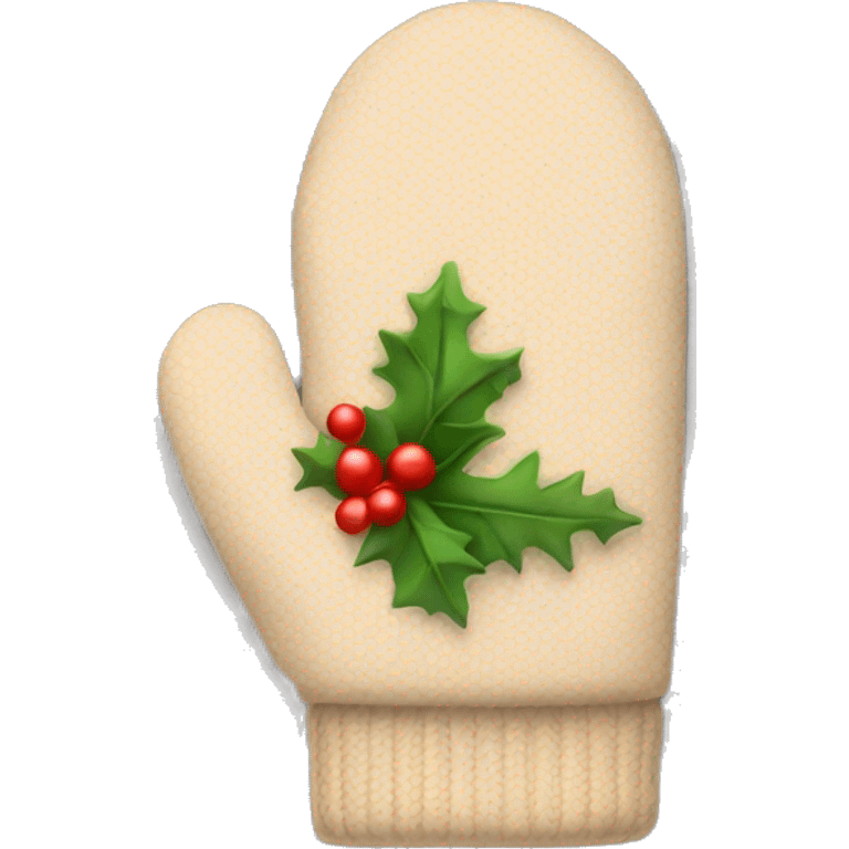 Beige Christmas mittens  emoji