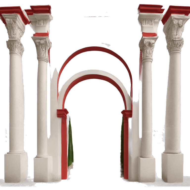 arco de herradura de color blanco y rojo con sus dos columnas de la mezquita de cordoba emoji